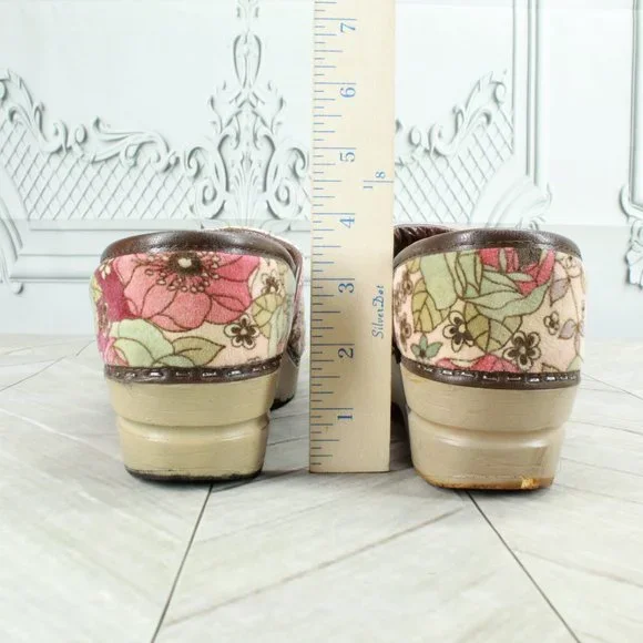 SANITA Danish Design Vegan Multicolor Floral Slip On Clogs Size 38 / 8 - Picture 6 of 9